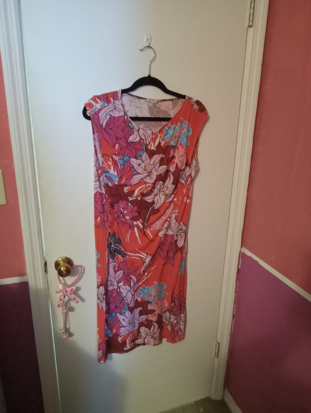 Women's Size L Spense Midi Length Floral Pattern Dress